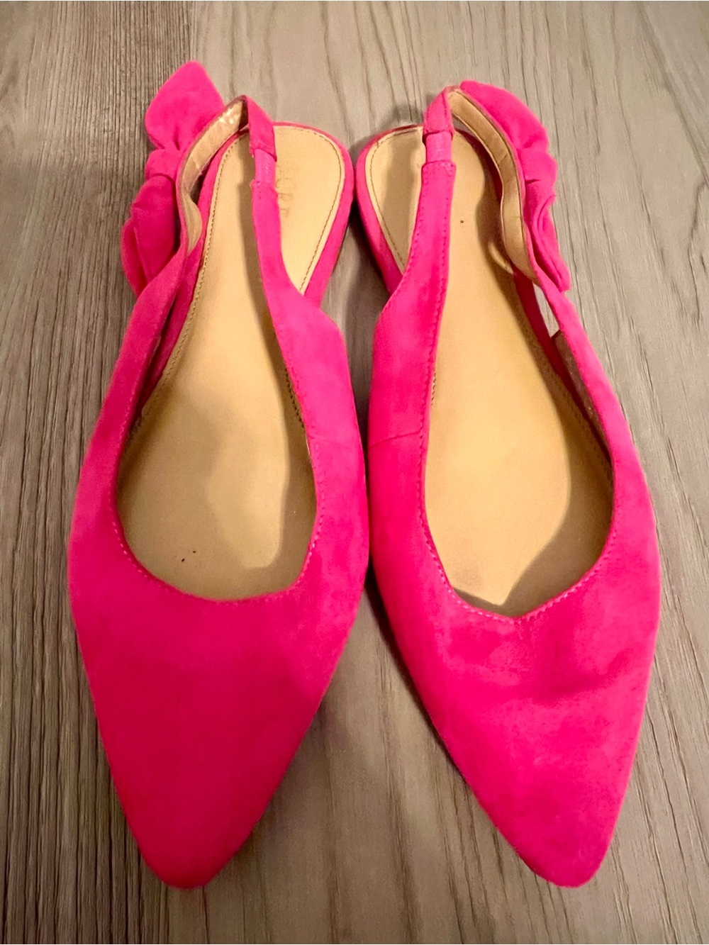 Women's New J. Crew bright berry Pink Slingback Pointed-Toe Flats